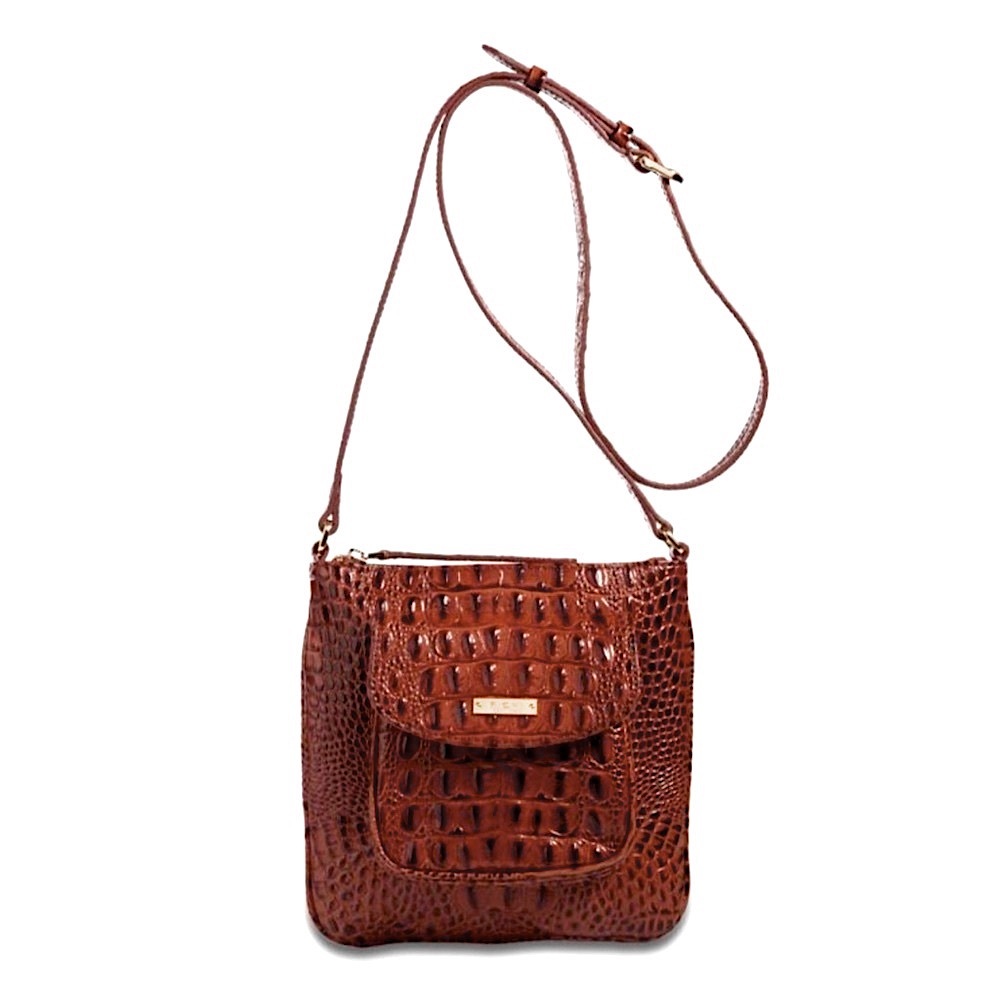 Rioni Leather Croc Embossed Galina Mini Tourist Crossbody